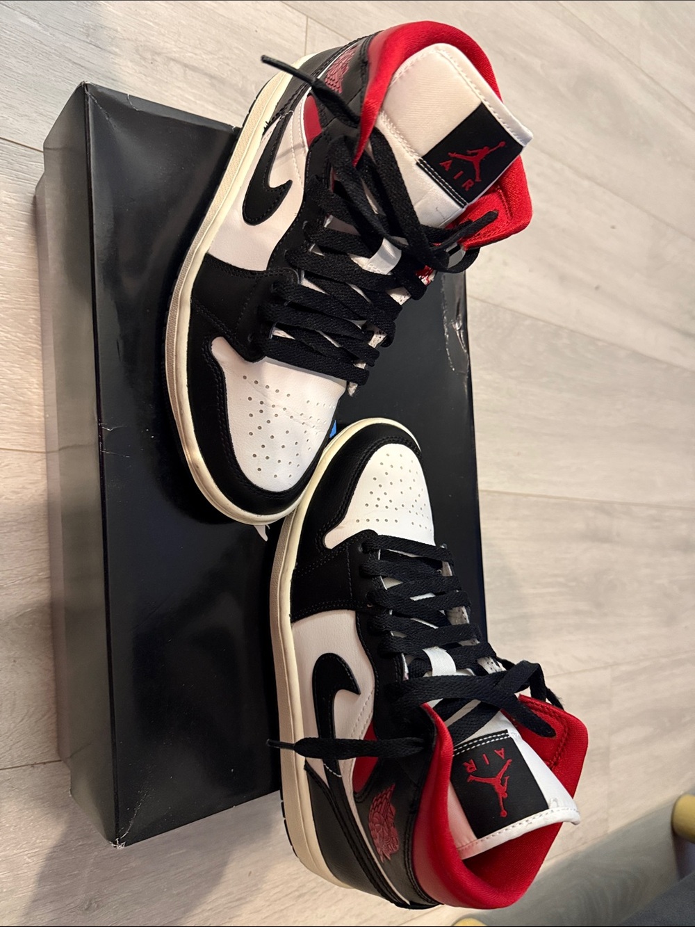 Jordan Women’s Sneakers White Black Red - Picture 3 of 5
